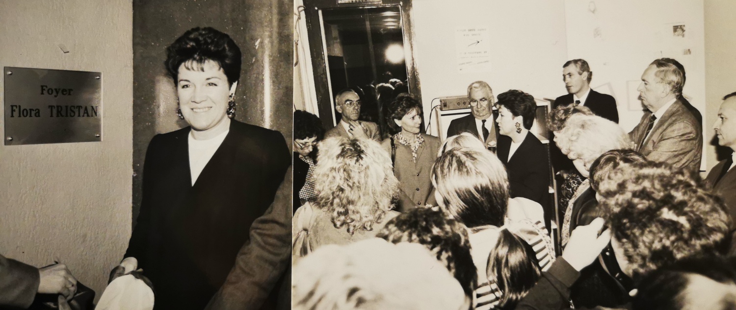 : inauguration du foyer Flora Tristan par Michelle André, Ministre des droits des femmes, le 16 novembre 1989