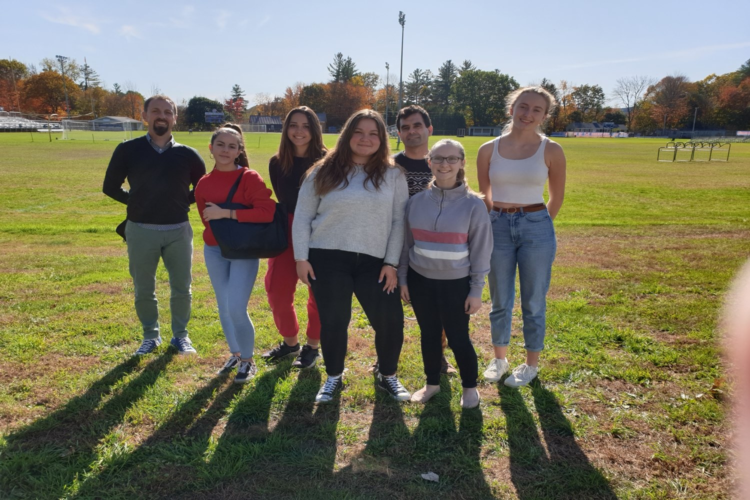 Avec les élèves d'Hartford qui étudient le français
