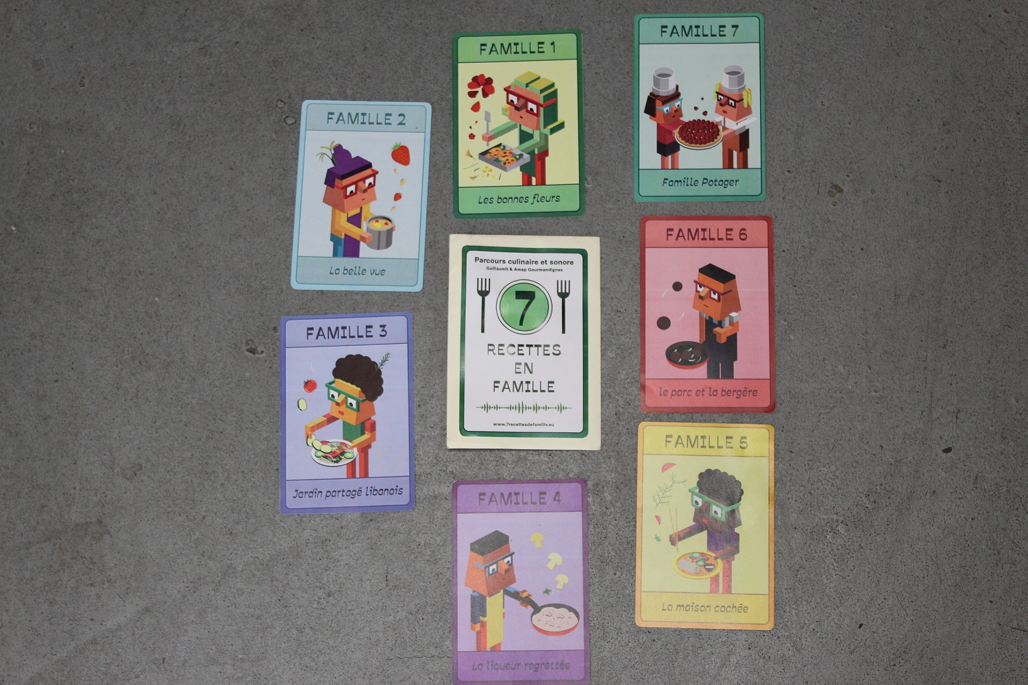 set souvenir des cartes 7 recettes en famille