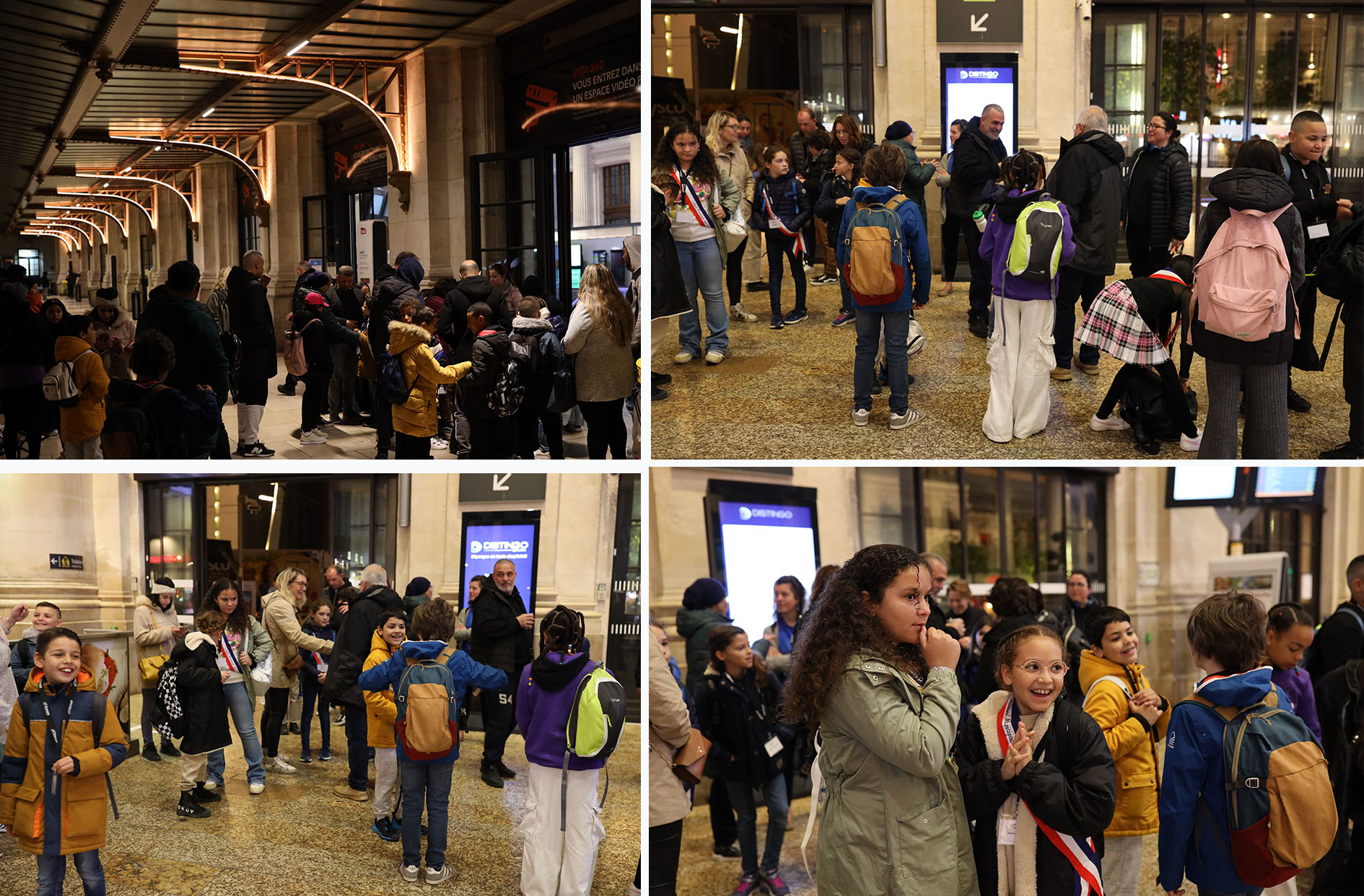 Arrivée des familles à la gare Saint Jean 