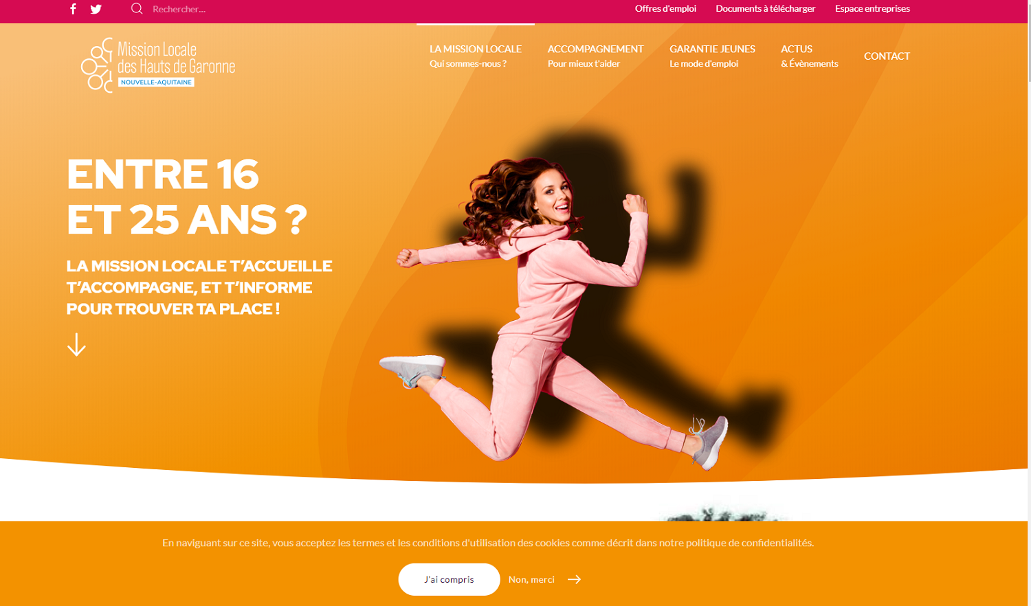 interface du nouveau site internet