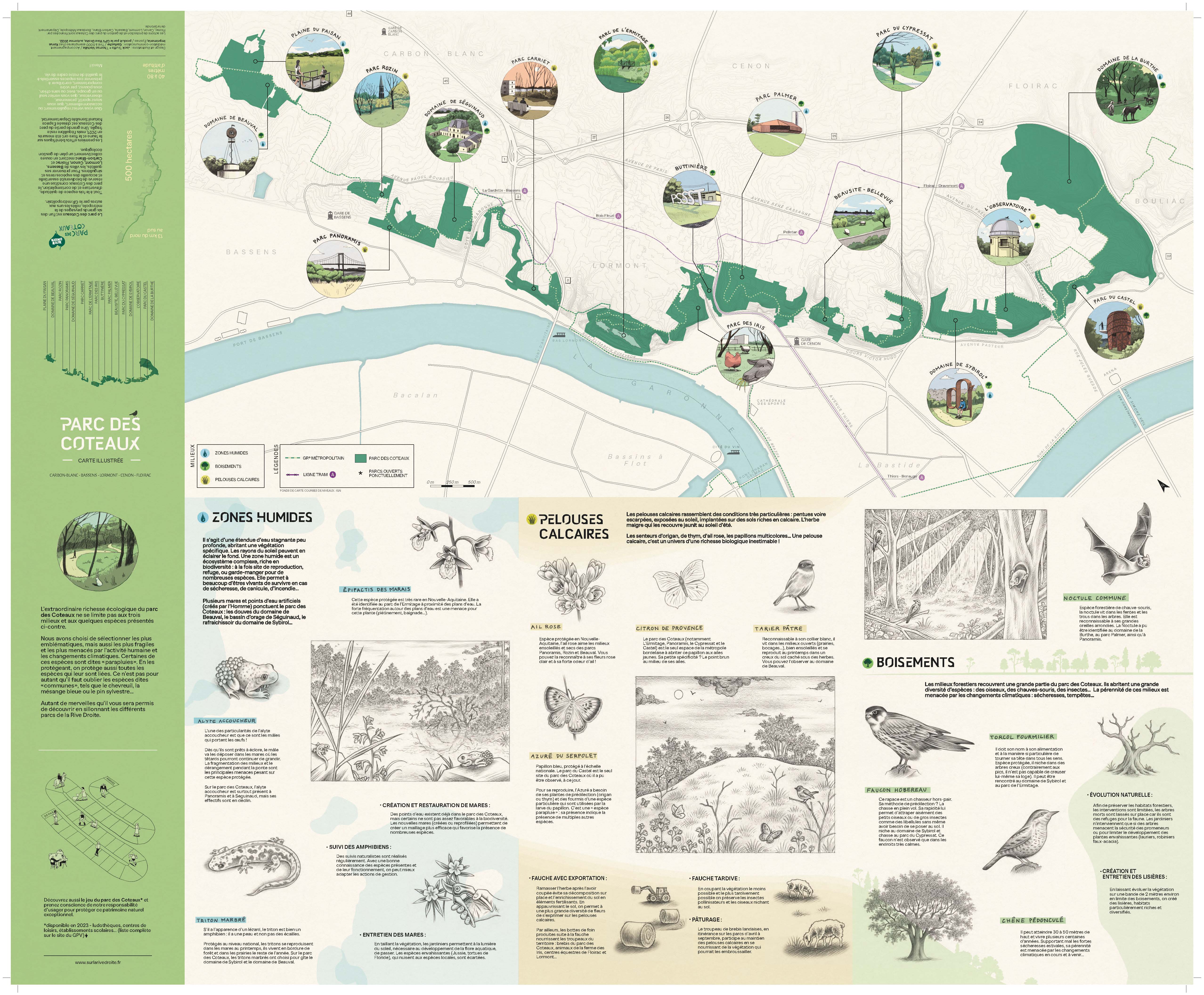 Carte illustrée du parc des Coteaux