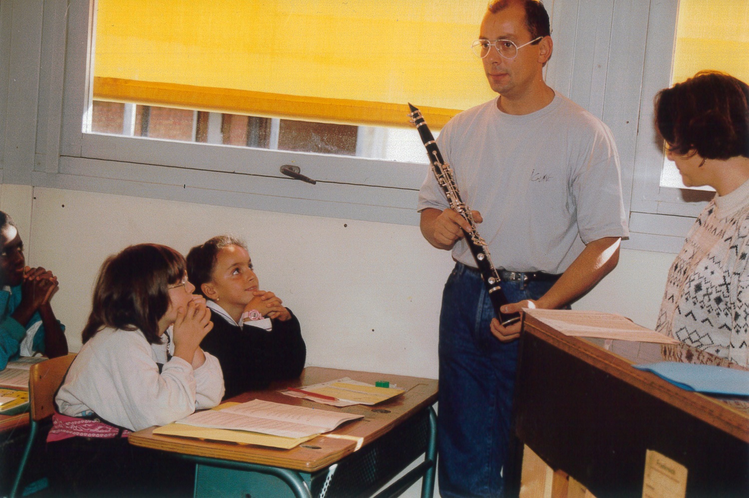 17 octobre 1990 : classe de solfège à l'école René Cassagne II avec Bernard Thore