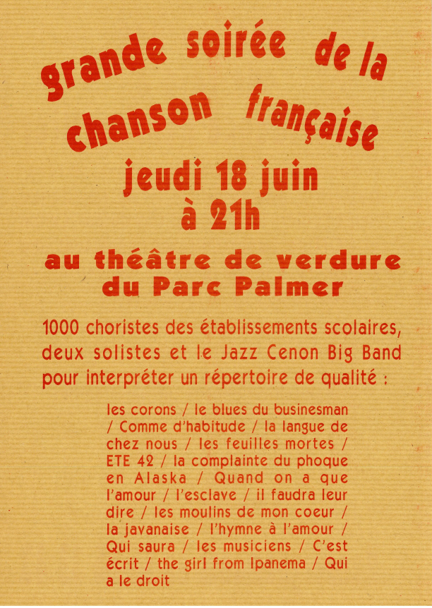 Programme Fête de la musique 1992