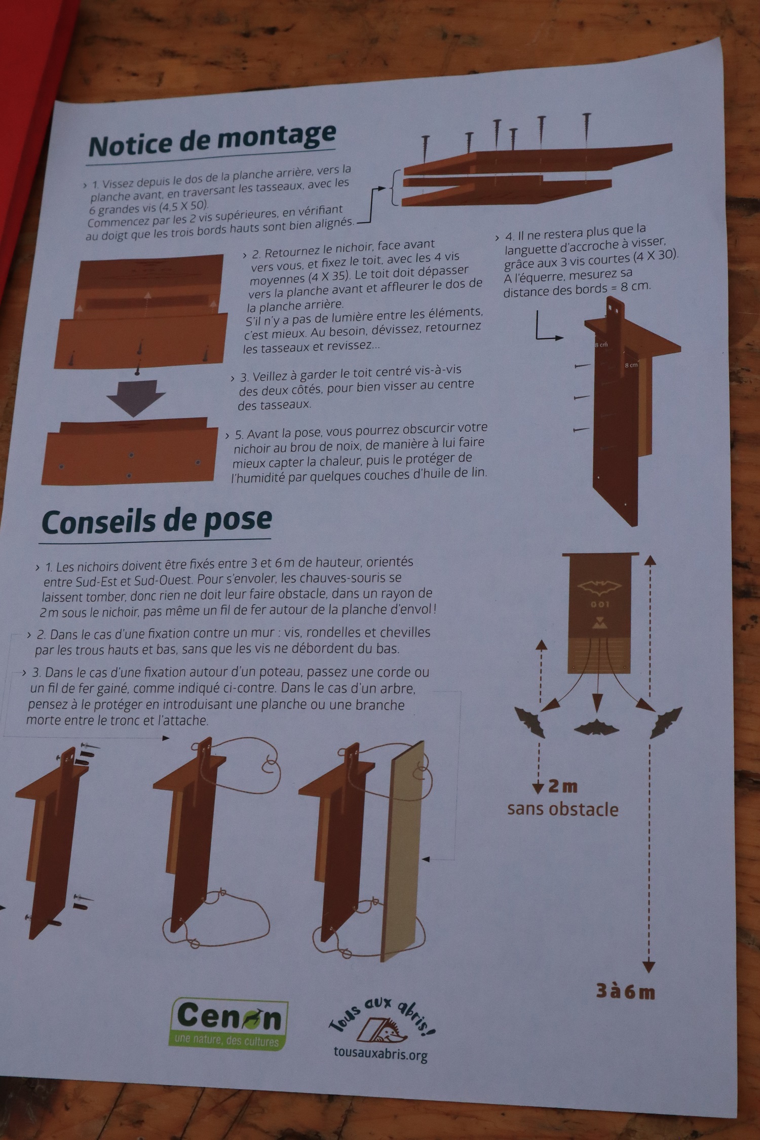 Nichoir, notice de montage pour une science participative