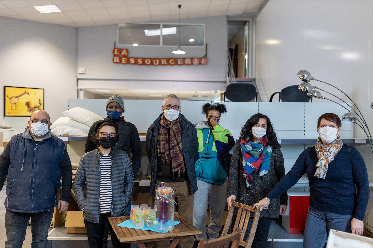 une partie de l'équipe de la Recyclerie