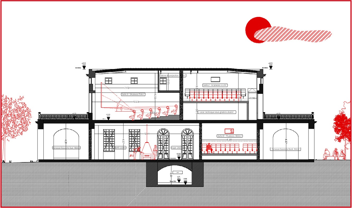 Projet architectural, vue de coupe ©Shalumo Architectes