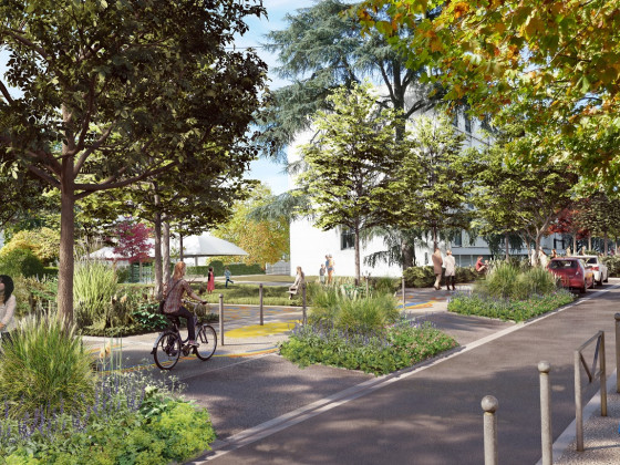 mage de référence aménagement rue Edmond Rostand (hypothèse de travail soumise à modification)